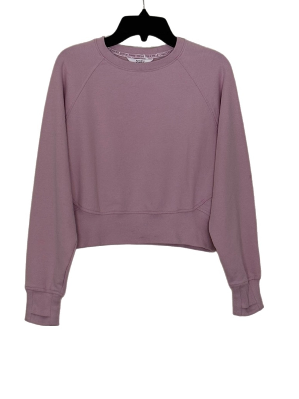 Athleta Girl Mauve Crewneck Cropped Sweatshirt (M)